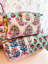 Load image into Gallery viewer, Heart of Grace - Wildflower Patch | Quilted Cosmetic Bags-set of 3