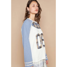Load image into Gallery viewer, POL Clothing - Plaid Patch “06” Graphic Raglan Top