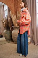 Load image into Gallery viewer, Davi & Dani - PLUS PLAID BUTTON FRONT SHIRT JACKET SHACKET