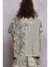 Load image into Gallery viewer, POL Mixed Print Patchwork Boxy Top