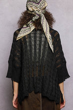 Load image into Gallery viewer, Pol Open-Knit Boho Cardigan with Relaxed Fit Black