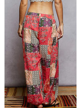 Load image into Gallery viewer, Boho Patchwork Wide-Leg Pants – Relaxed Fit Rayon Trousers for Women