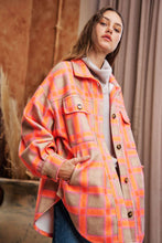 Load image into Gallery viewer, Davi & Dani - PLUS PLAID BUTTON FRONT SHIRT JACKET SHACKET