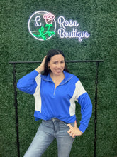 Load image into Gallery viewer, White Birch Quarter Zip Pullover Royal with Cream