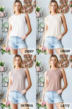 Load image into Gallery viewer, HEIMISH - SLEEVELESS SOLID URBAN RIBBED TOP