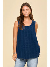 Load image into Gallery viewer, Andree by Unit Textured Sleeveless Tank Top - Navy