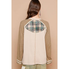 Load image into Gallery viewer, POL Clothing - Plaid Patch “06” Graphic Raglan Top