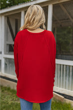 Load image into Gallery viewer, Curly Rib V Neck Long Sleeve Top