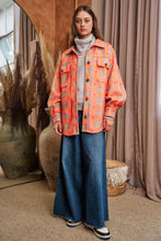 Load image into Gallery viewer, Davi & Dani - PLUS PLAID BUTTON FRONT SHIRT JACKET SHACKET