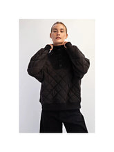 Load image into Gallery viewer, Rae Mode Cozy Quilted Snap-Neck Pullover Black