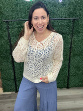 Load image into Gallery viewer, Cozy Co Crochet Hooded Pullover Beige