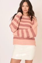 Load image into Gallery viewer, Cozy Co Striped Brushed Knit Crew Neck Sweater – Soft Acrylic Blend