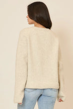 Load image into Gallery viewer, Cozy Co Floral Embroidered Dual Knit Sweater – Wool Blend