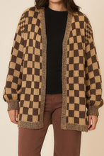 Load image into Gallery viewer, Cozy Co Checker Knit Open Cardigan