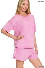 Load image into Gallery viewer, Zenana Mineral Wash Short Sleeve and Short Sets