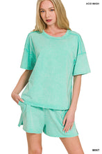 Load image into Gallery viewer, Zenana Mineral Wash Short Sleeve and Short Sets