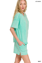 Load image into Gallery viewer, Zenana Mineral Wash Short Sleeve and Short Sets