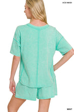 Load image into Gallery viewer, Zenana Mineral Wash Short Sleeve and Short Sets