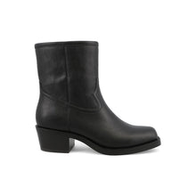 Load image into Gallery viewer, MIA Shoes Dagny Boot – Black Square Toe Ankle Boot with Block Heel