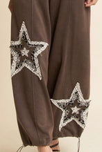 Load image into Gallery viewer, Davi & Dani Denim Star Patchwork Elastic Waistband Pants