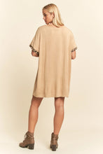 Load image into Gallery viewer, Davi & Dani Denim Leopard Lightning Bolt T-Shirt Dress