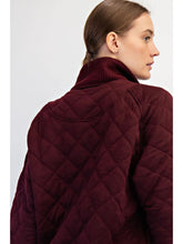 Load image into Gallery viewer, Rae Mode Cozy Quilted Snap-Neck Pullover Dark Cherry