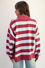 Load image into Gallery viewer, Easel Rugby Stripe Washed Terry Pullover