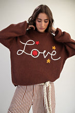 Load image into Gallery viewer, Easel Love Stitched Front Knitted Sweater