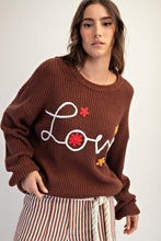 Load image into Gallery viewer, Easel Love Stitched Front Knitted Sweater
