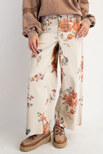 Load image into Gallery viewer, Easel Flower Print Stretch Washed Twill Pants