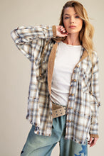 Load image into Gallery viewer, Easel Plaid Button Down Washed Shacket