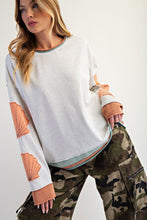 Load image into Gallery viewer, Easel Shell Patches Washed Terry Pullover - Light Heather Grey
