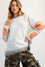 Load image into Gallery viewer, Easel Shell Patches Washed Terry Pullover - Light Heather Grey