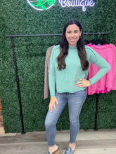 Load image into Gallery viewer, Zenana Raised Rib Raw Edge Boatneck Long Sleeve Top