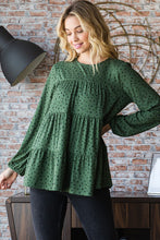 Load image into Gallery viewer, Heimish Long Puff Sleeve Polka Dot Tiered Top
