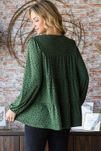 Load image into Gallery viewer, Heimish Long Puff Sleeve Polka Dot Tiered Top