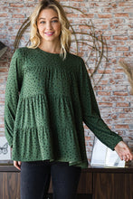 Load image into Gallery viewer, Heimish Long Puff Sleeve Polka Dot Tiered Top