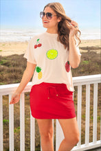 Load image into Gallery viewer, April26 Array - Tropical Fruit Sequin Patch Top