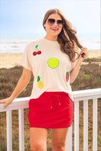 Load image into Gallery viewer, April26 Array - Tropical Fruit Sequin Patch Top