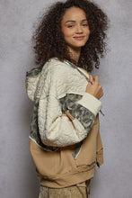 Load image into Gallery viewer, POL Quilted Camo Hoodie Jacket – Edgy Mixed Media Style