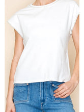 Load image into Gallery viewer, White Birch Sparkle Accent Short Sleeve Top | Boutique Tee - White