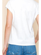 Load image into Gallery viewer, White Birch Sparkle Accent Short Sleeve Top | Boutique Tee - White