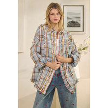 Load image into Gallery viewer, Oli & Hali Washed Plaid Snap Buttondown Jacket | Women’s Oversized Shacket