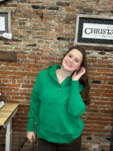 Load image into Gallery viewer, Zenana Snap Button Hoodie Pullover – Soft Fleece Casual Hoodie - Kelly Green