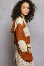 Load image into Gallery viewer, POL Open Knit Button Down Pocket Front Hooded Shirt