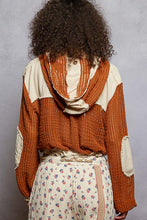 Load image into Gallery viewer, POL Open Knit Button Down Pocket Front Hooded Shirt