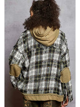 Load image into Gallery viewer, POL Snap Button Down Plaid Hooded Jacket