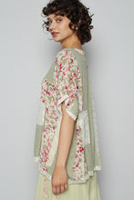 Load image into Gallery viewer, POL Round Neck Floral Knit Rib Top - Sage