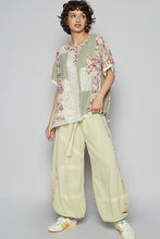 Load image into Gallery viewer, POL Round Neck Floral Knit Rib Top - Sage