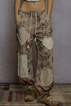 Load image into Gallery viewer, POL French Terry Lace Patch Printed Woven Pants